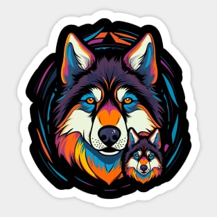 Alaskan Husky Fathers Day Sticker